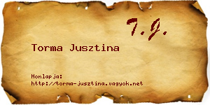 Torma Jusztina névjegykártya